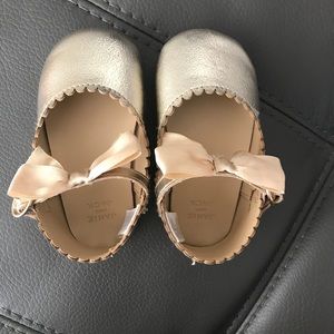 Metallic Janie and Jack® Bow Crib Shoe